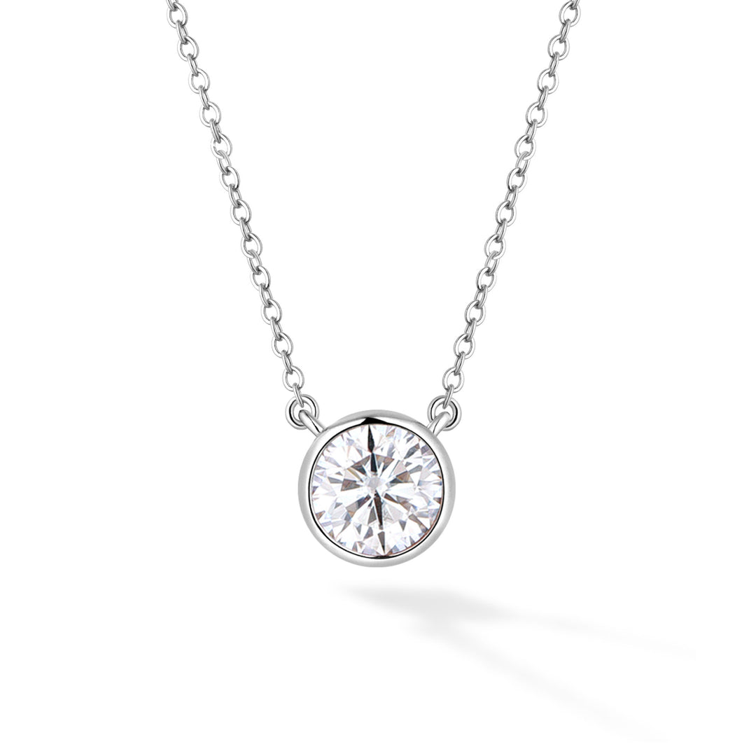 1.5ct モアサナイト ベゼル ネックレス シルバー925 | NEXT