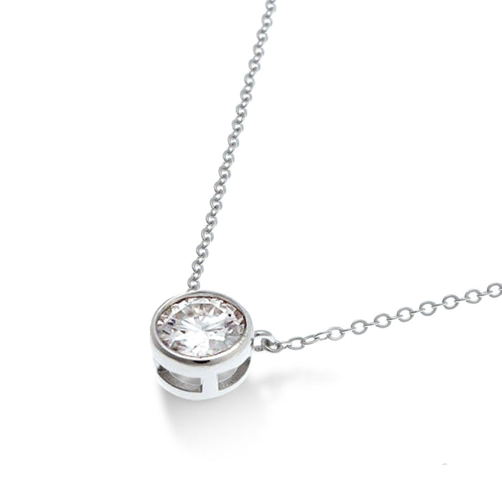 1.5ct モアサナイト ベゼル ネックレス シルバー925