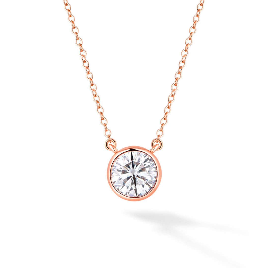 1.5ct モアサナイト ベゼル ネックレス シルバー925