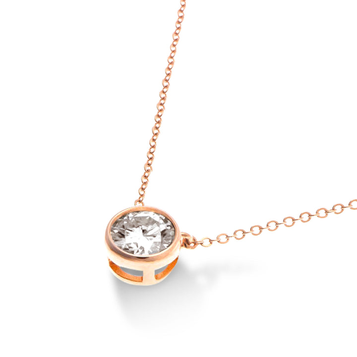 1.5ct モアサナイト ベゼル ネックレス シルバー925