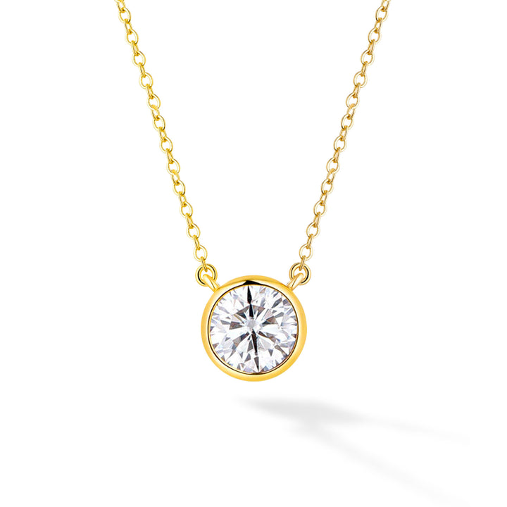 1.5ct モアサナイト ベゼル ネックレス シルバー925