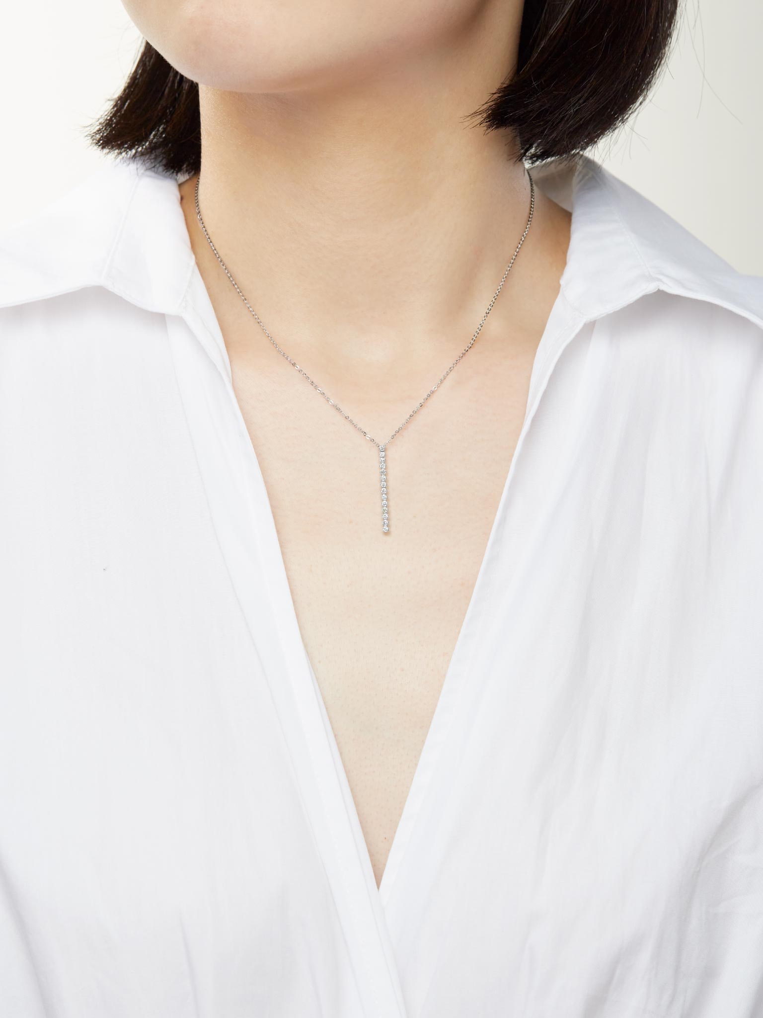 プラチナラインストーンネックレス 0.21ct プラチナ ライン ネックレス | NEXT DIAMOND NEW YORK – NEXT