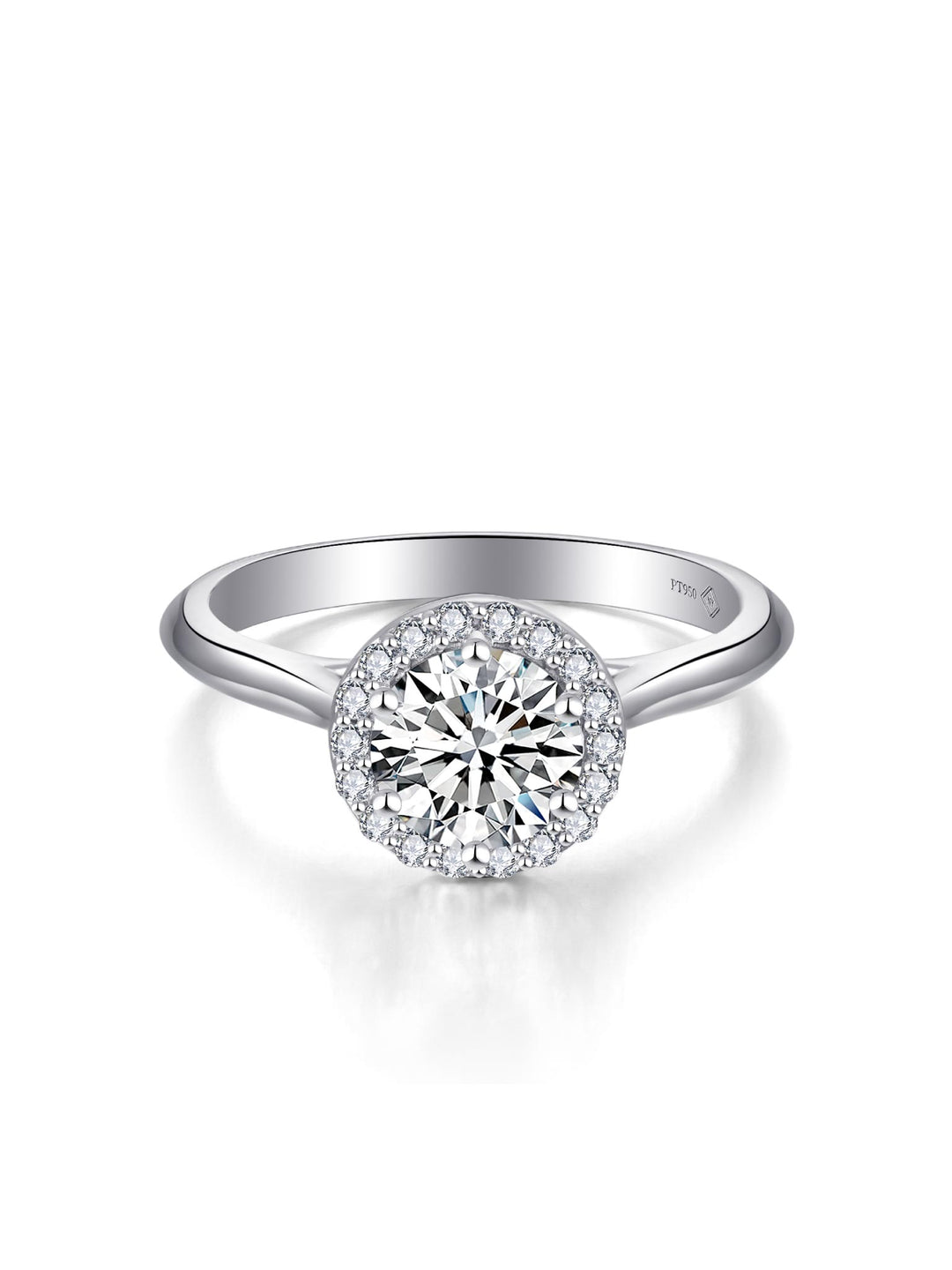 1.159ct プラチナ 6つ爪 ヘイロー リング