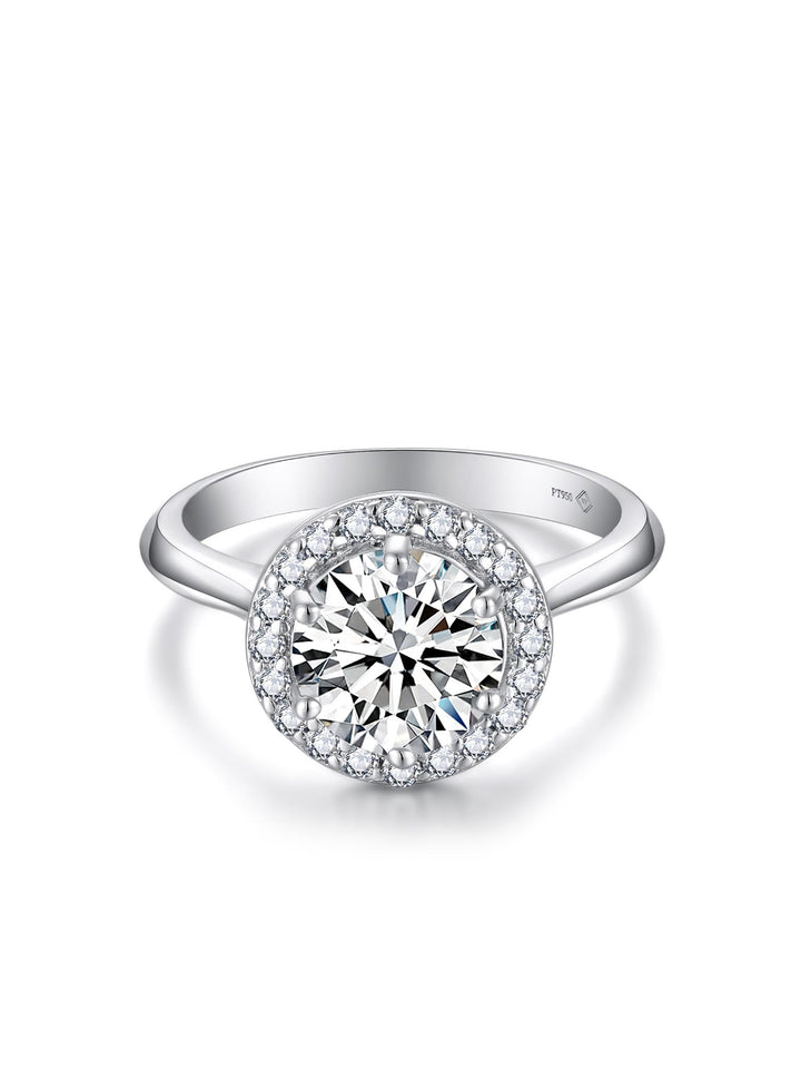 2.265ct プラチナ 6つ爪 ヘイロー リング