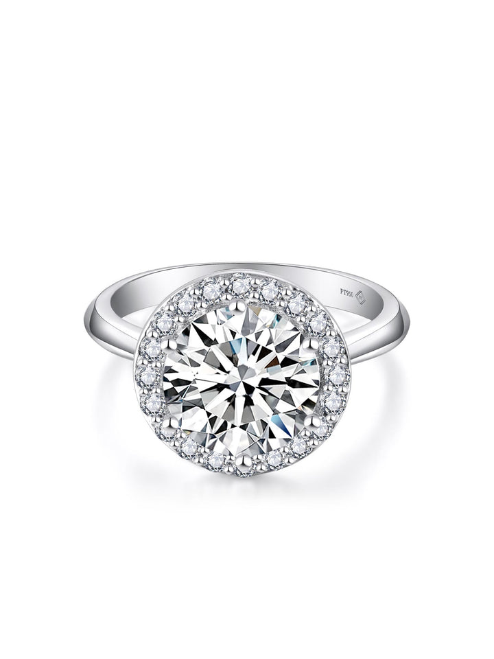 3.375ct プラチナ 6つ爪 ヘイロー リング