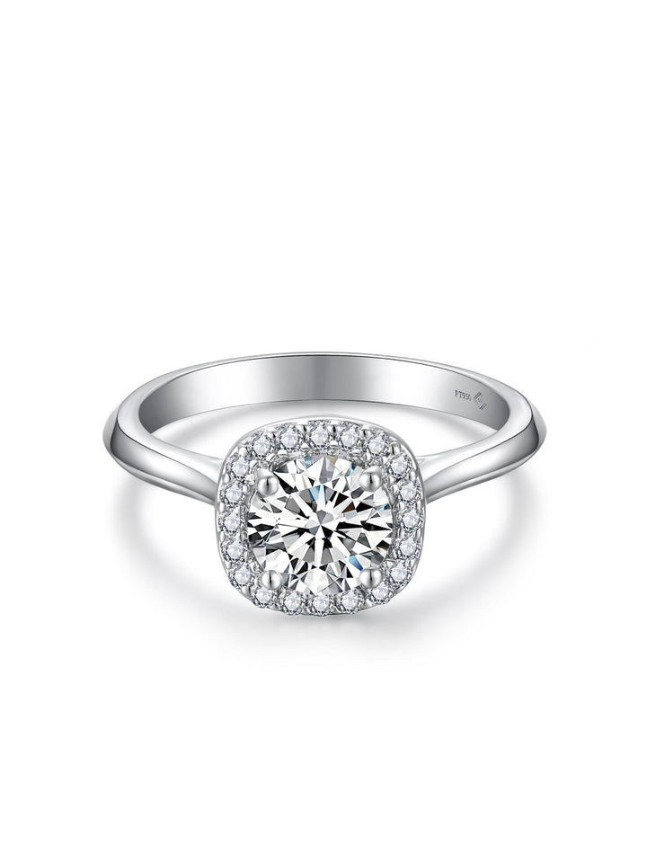 1.175ct プラチナ 4つ爪 ヘイロー リング