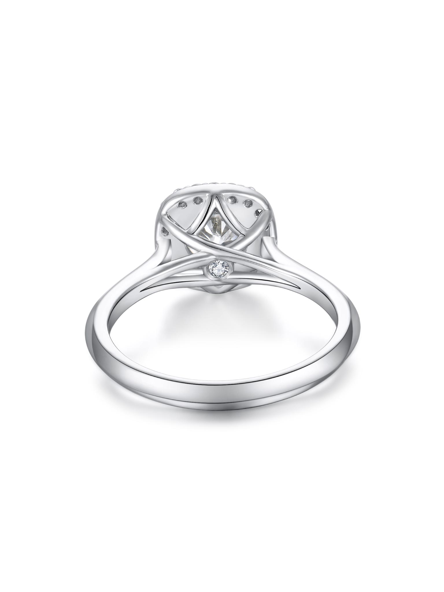 1.17ct モアサナイト 4つ爪 ヘイロー リング プラチナ | NEXT DIAMOND