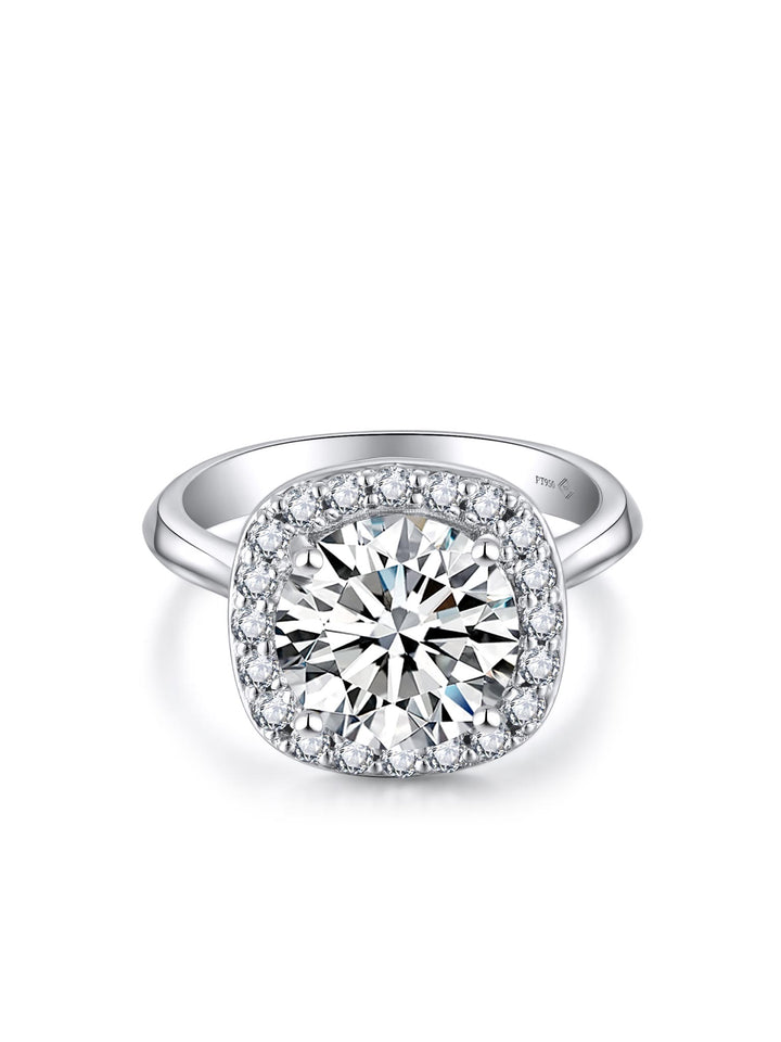 3.375ct プラチナ 4つ爪 ヘイロー リング