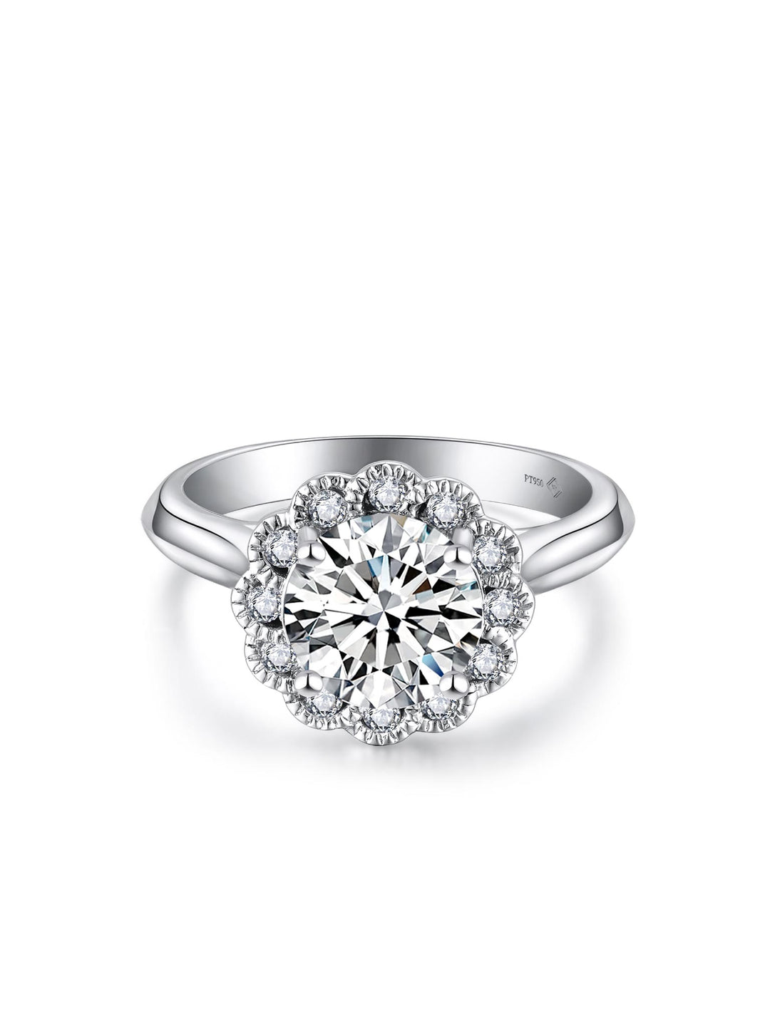 2.195ct プラチナ 4つ爪 フラワー リング