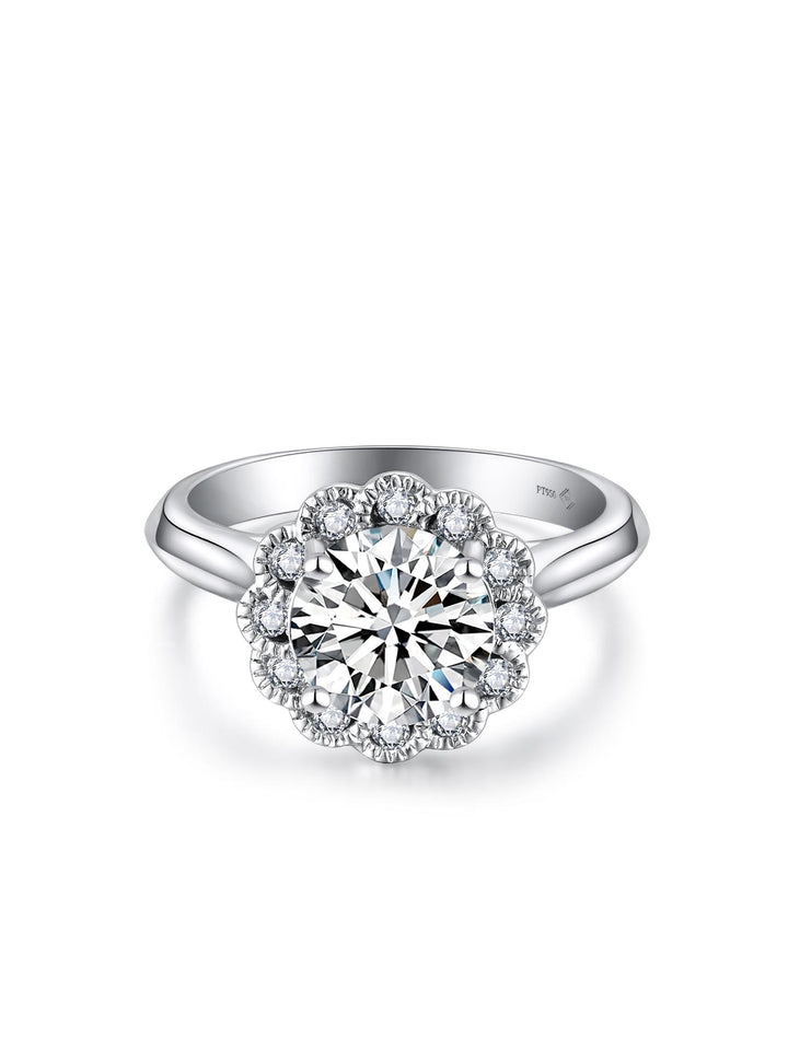 2.195ct プラチナ 4つ爪 フラワー リング
