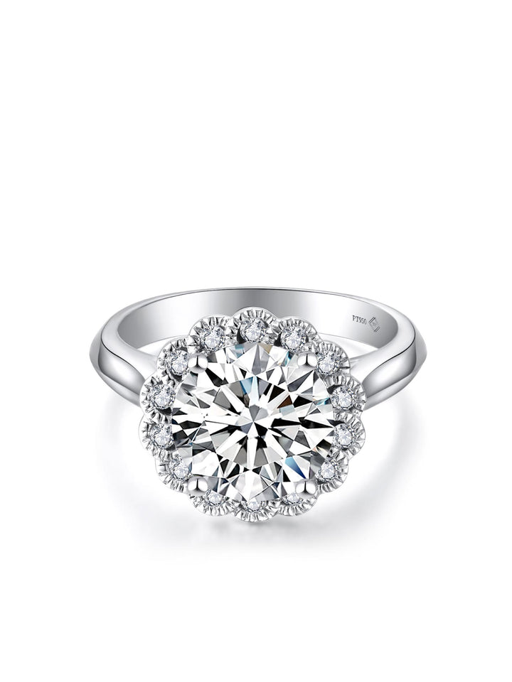 3.225ct プラチナ 4つ爪 フラワー リング