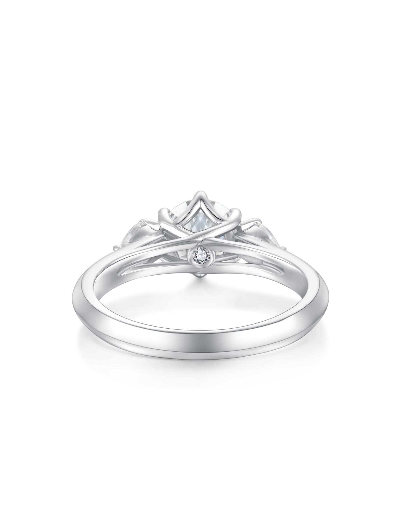 1.435ct プラチナ 6つ爪 3ストーン リング