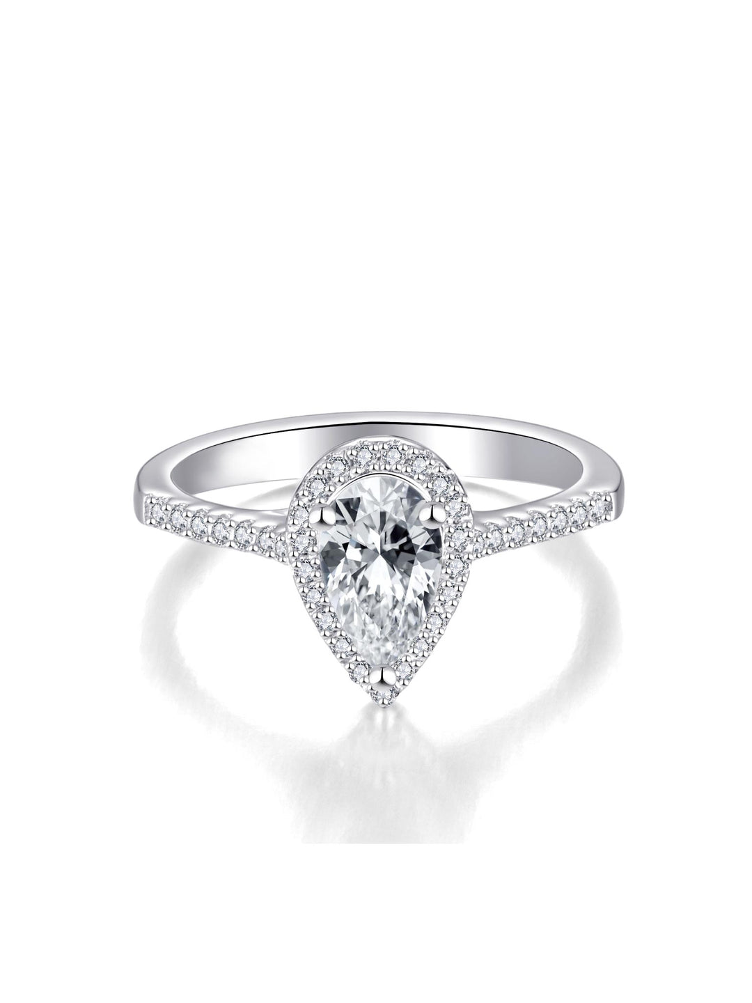 1.232ct プラチナ ヘイロー ペアシェイプ リング