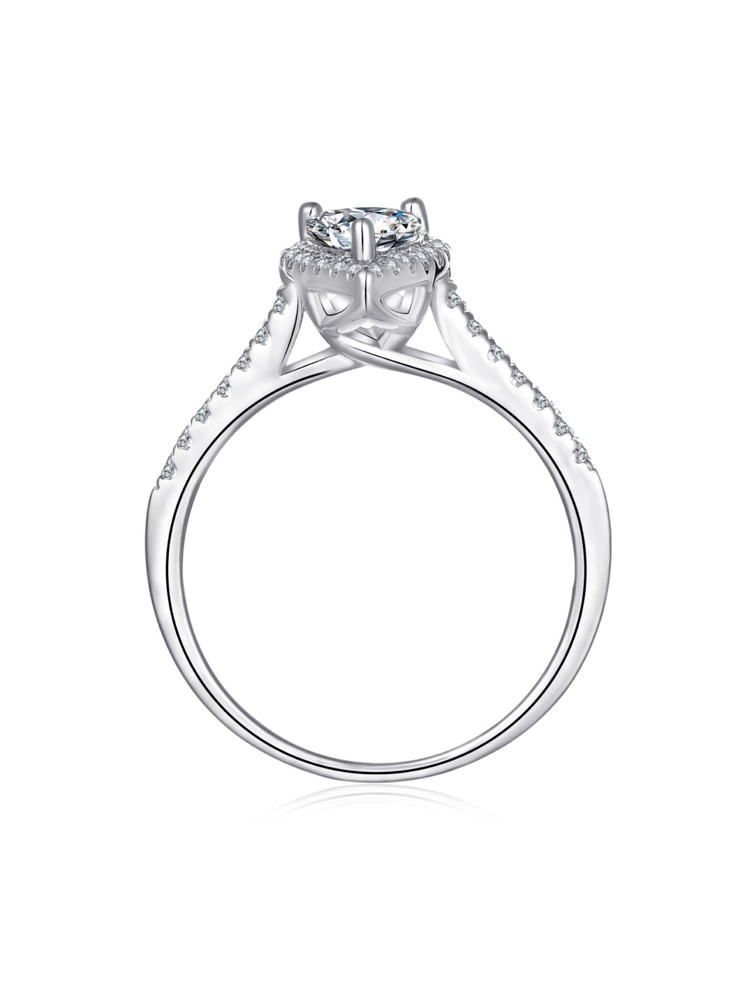 1.232ct プラチナ ヘイロー ペアシェイプ リング