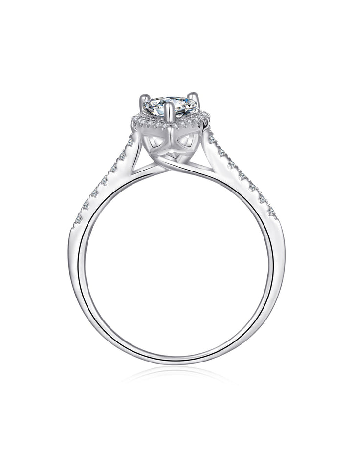 1.232ct プラチナ ヘイロー ペアシェイプ リング