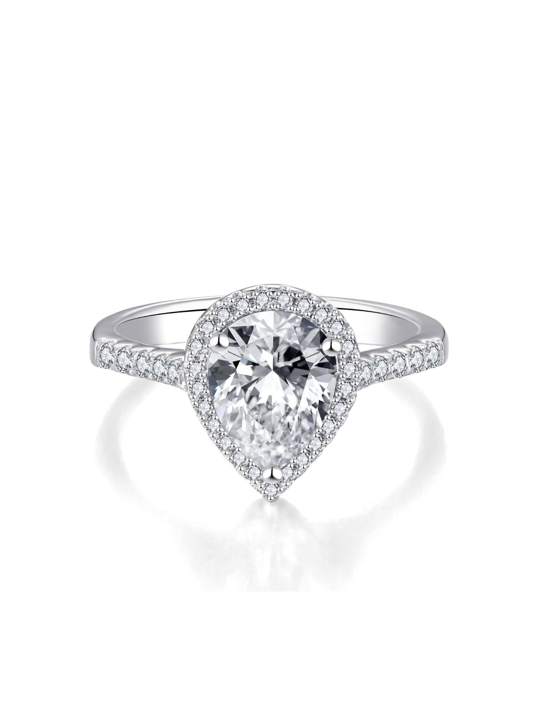 2.325ct プラチナ ヘイロー ペアシェイプ リング