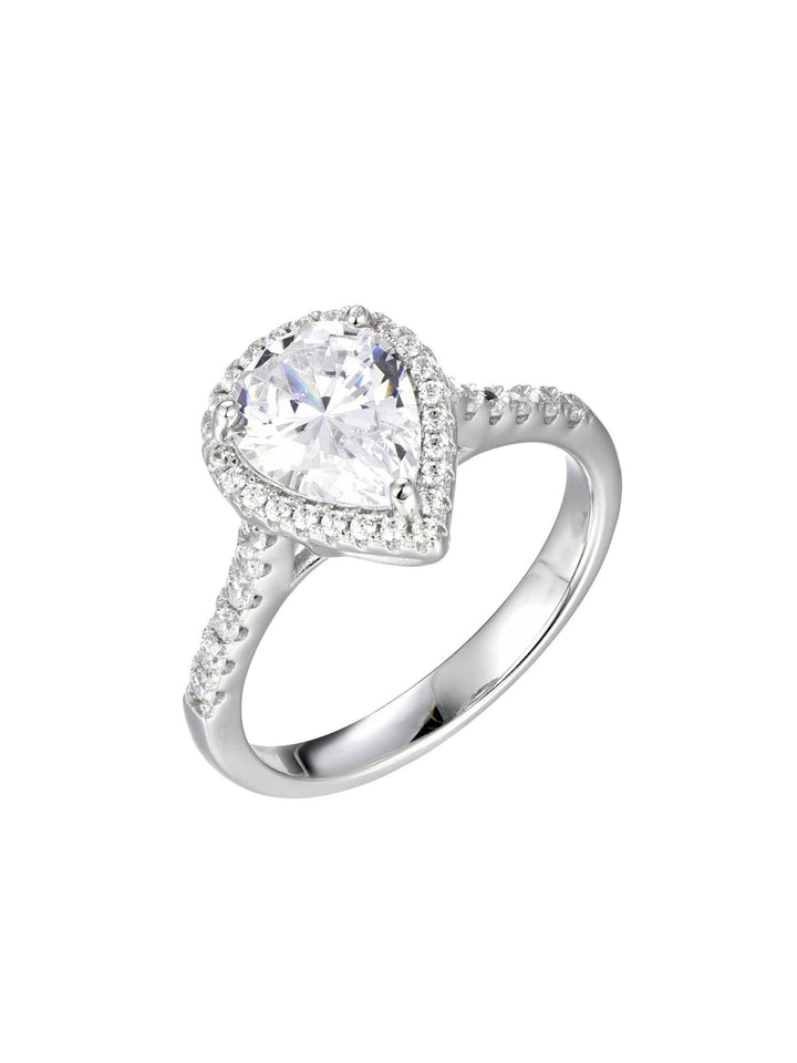 2.325ct プラチナ ヘイロー ペアシェイプ リング