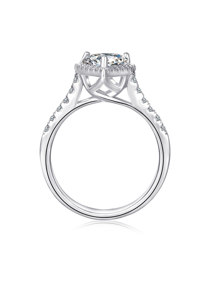 2.325ct プラチナ ヘイロー ペアシェイプ リング