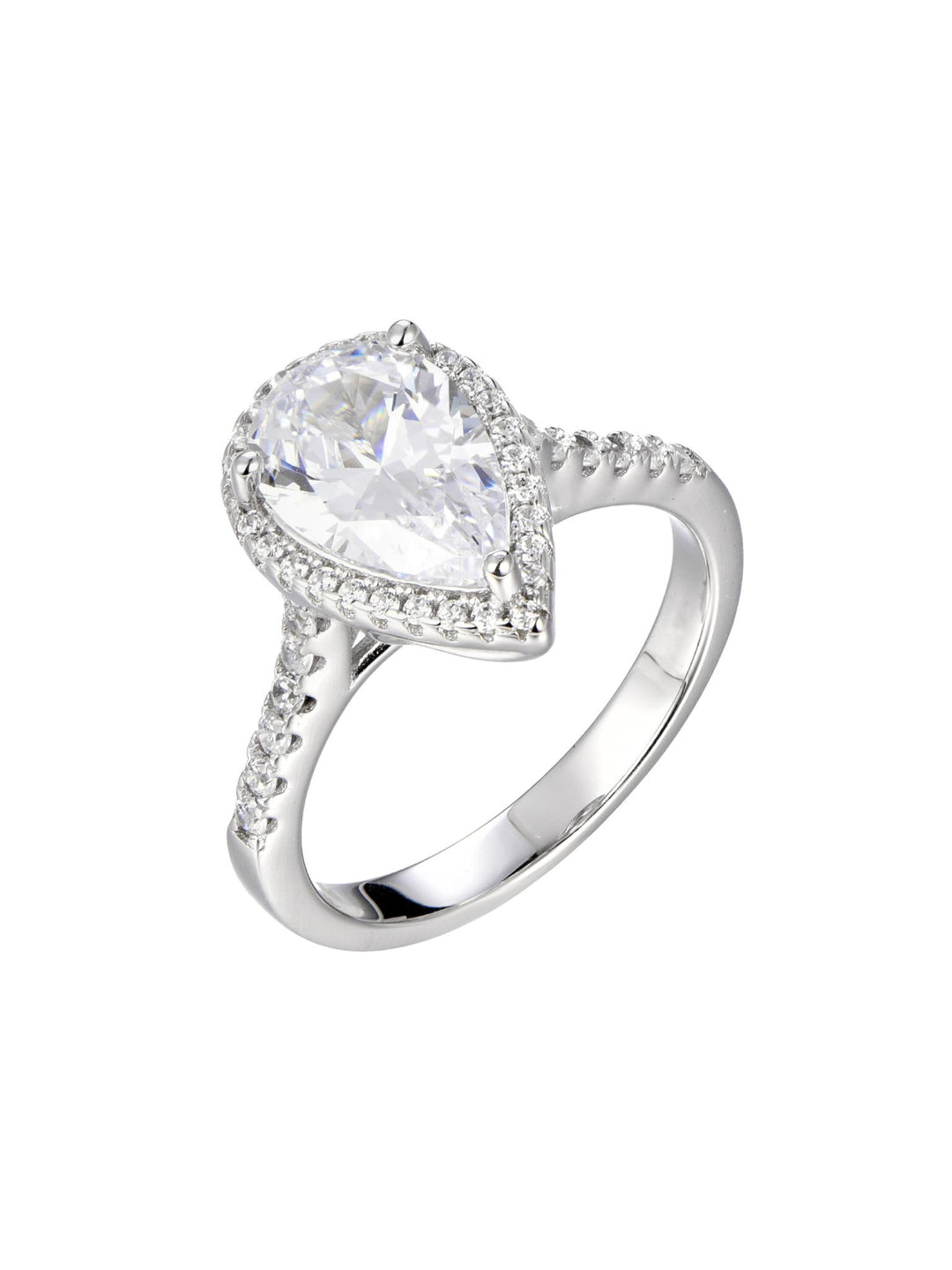 3.335ct プラチナ ヘイロー ペアシェイプ リング