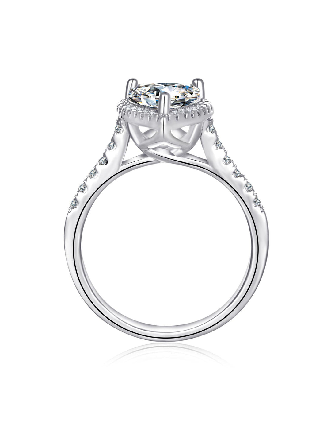 3.335ct プラチナ ヘイロー ペアシェイプ リング