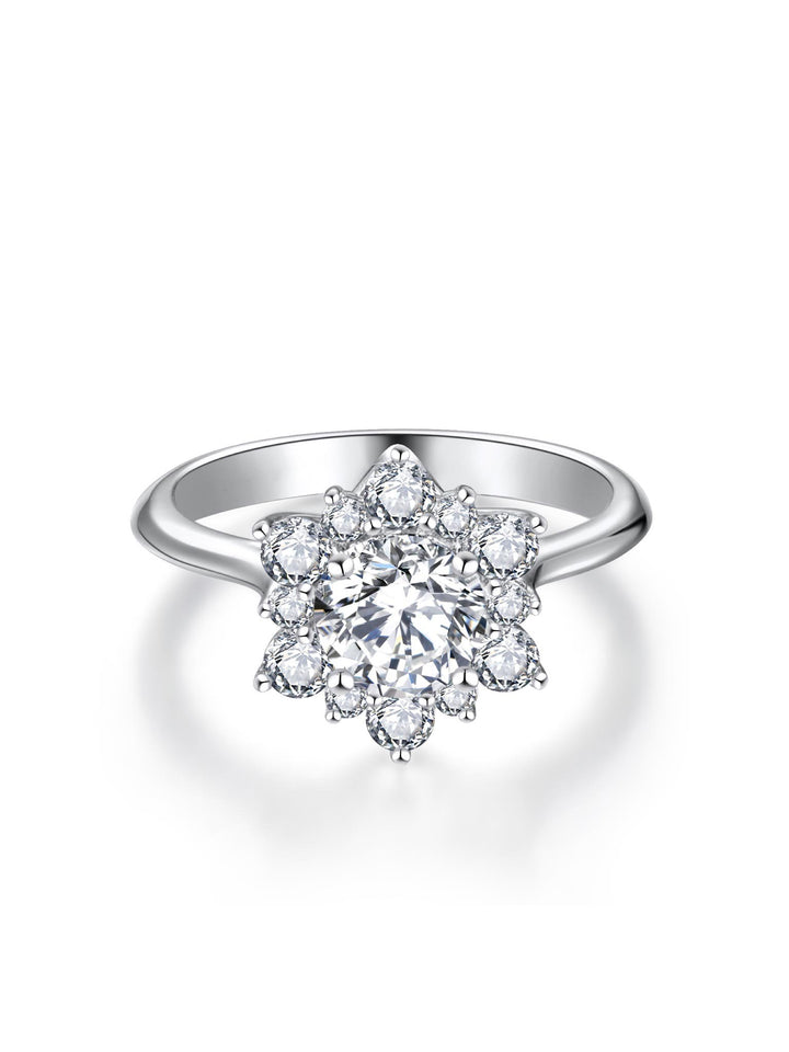 1.525ct プラチナ 4つ爪 フラワー リング