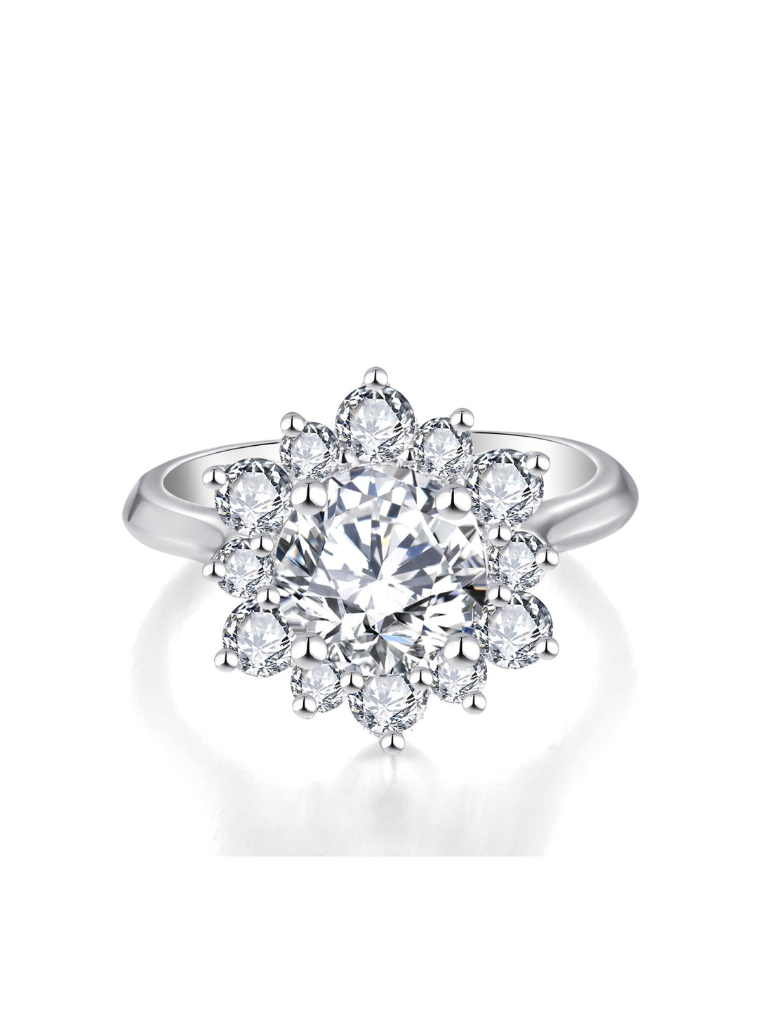 3.335ct プラチナ 4つ爪 フラワー リング