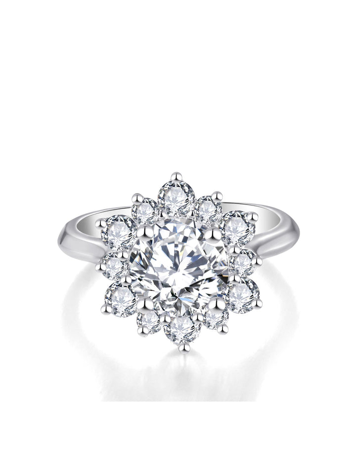 3.335ct プラチナ 4つ爪 フラワー リング