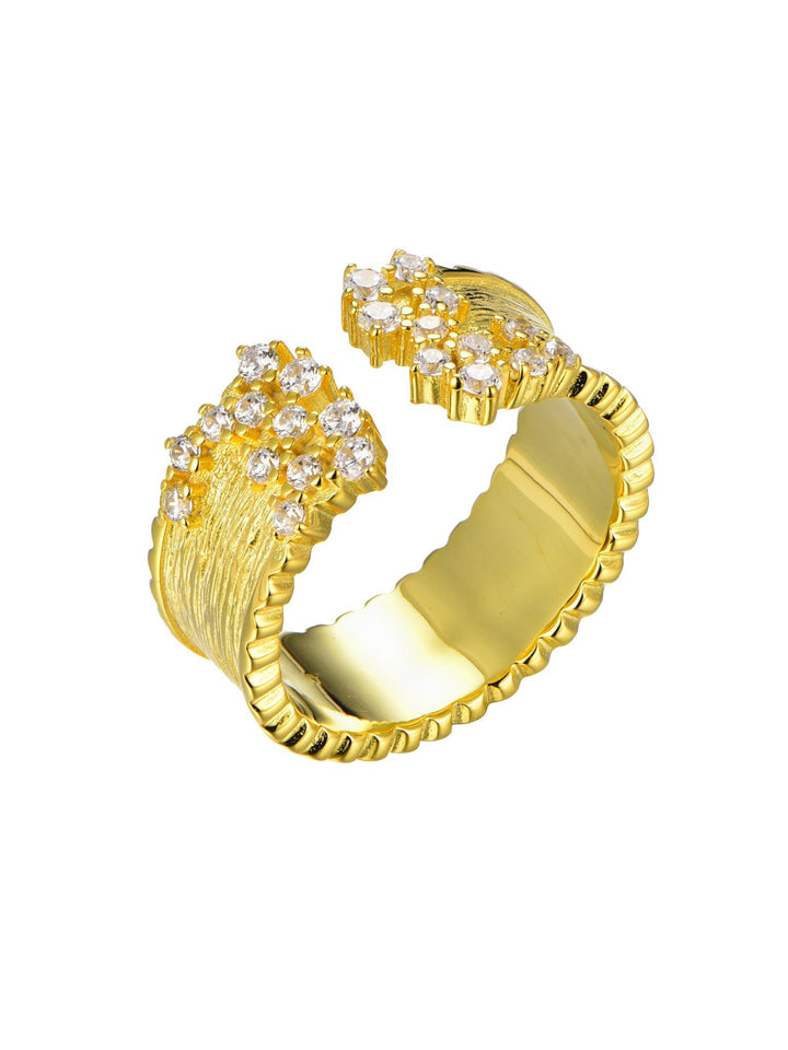 0.38ct 18K イエローゴールド デザイナーズ リング