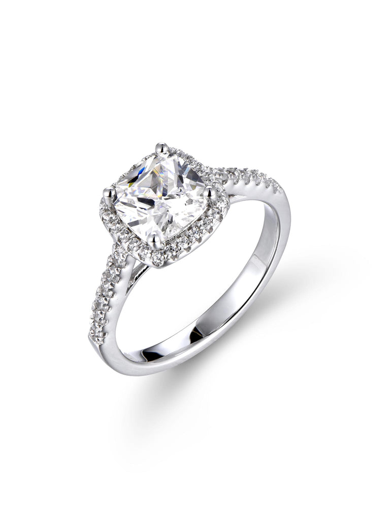 2.31ct モアサナイト ヘイロー クッション リング プラチナ | NEXT