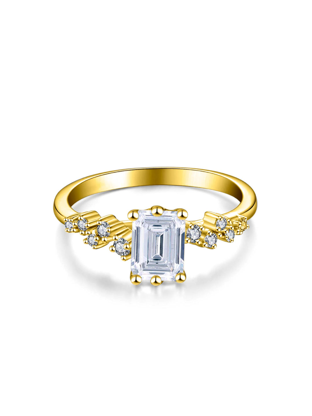 1.17ct 18K イエローゴールド 6本爪 エメラルド リング