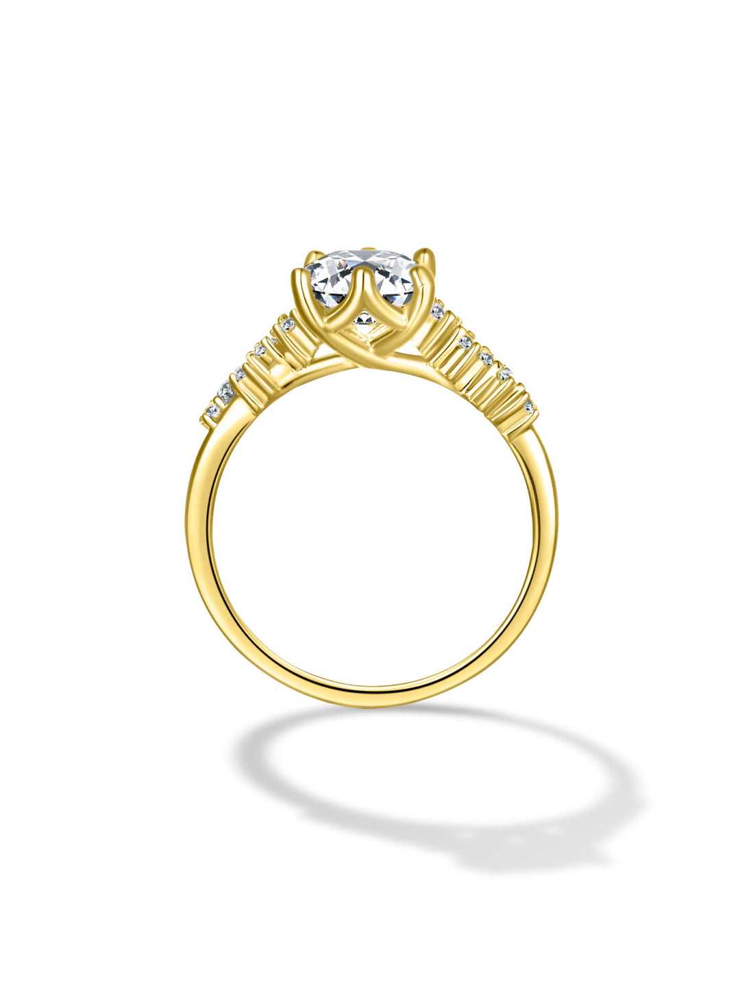 1.17ct 18K イエローゴールド 6本爪 エメラルド リング
