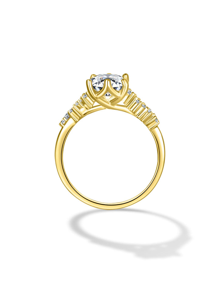 1.17ct 18K イエローゴールド 6本爪 エメラルド リング