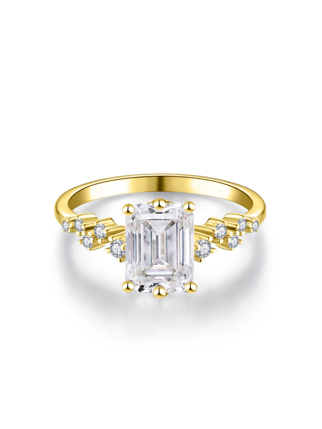 2.17ct 18K イエローゴールド 6本爪 エメラルド リング