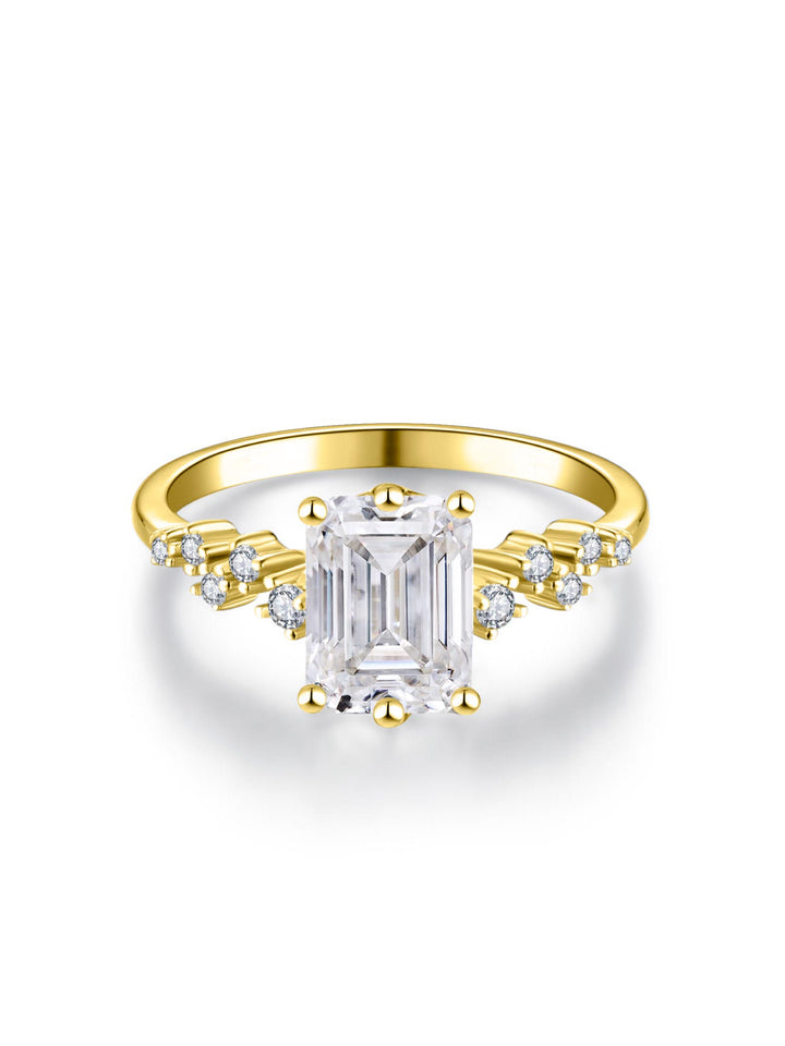 2.17ct 18K イエローゴールド 6本爪 エメラルド リング