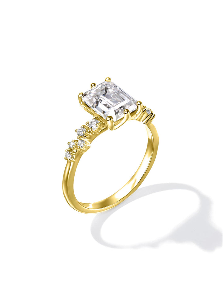 2.17ct 18K イエローゴールド 6本爪 エメラルド リング