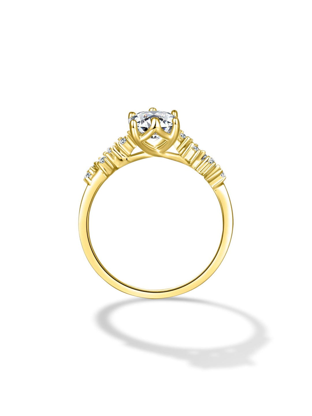 2.17ct 18K イエローゴールド 6本爪 エメラルド リング