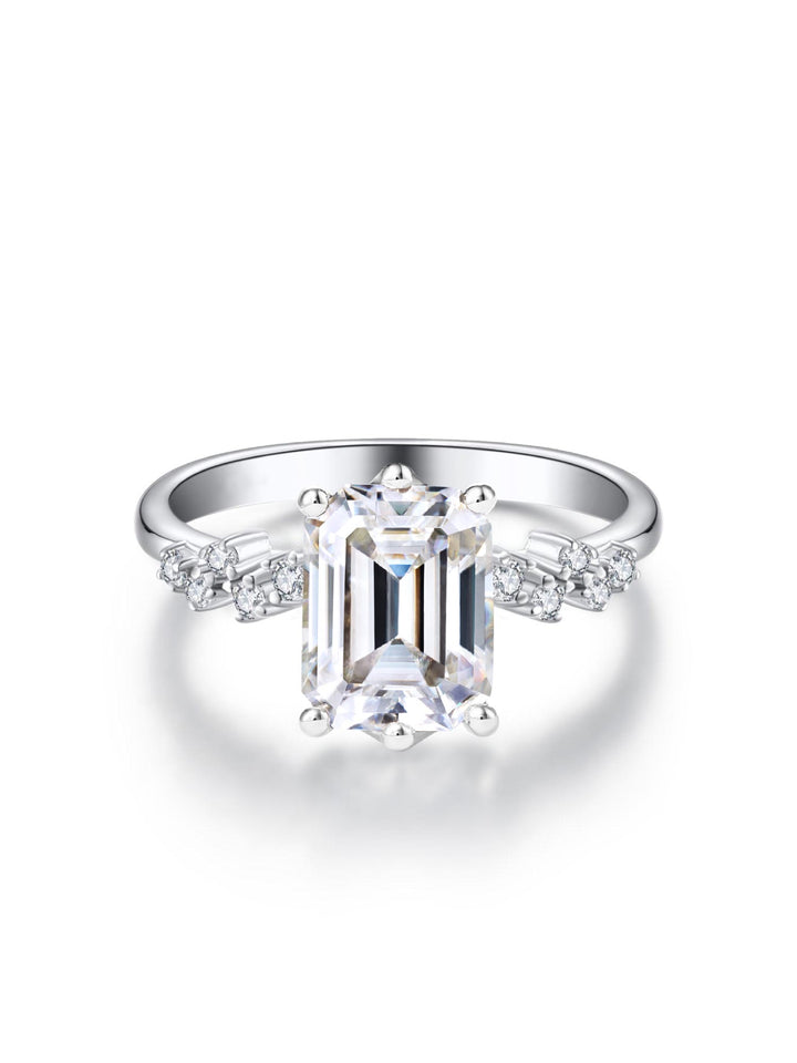 3.17ct プラチナ 6本爪 エメラルド リング