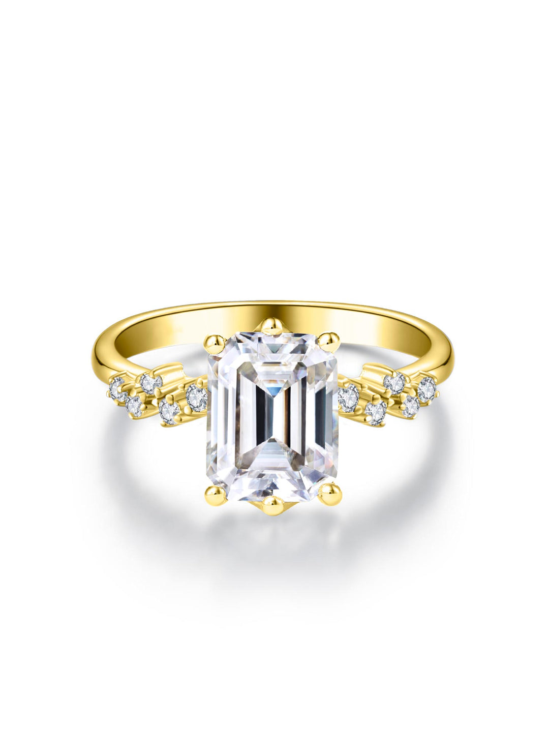 3.17ct 18K イエローゴールド 6本爪 エメラルド リング
