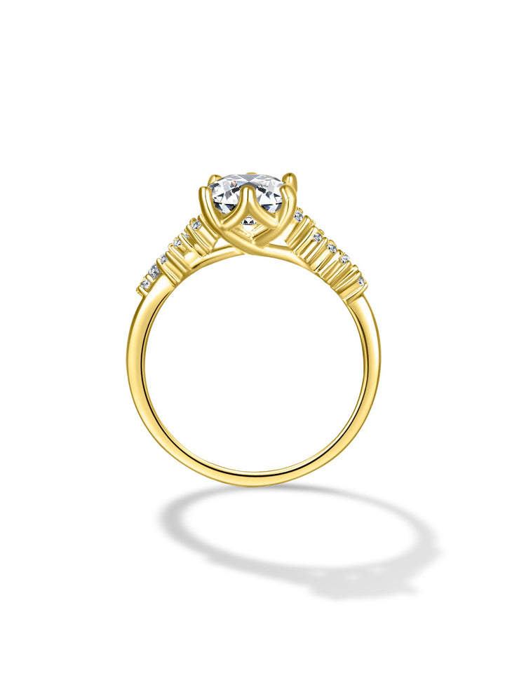 3.17ct 18K イエローゴールド 6本爪 エメラルド リング