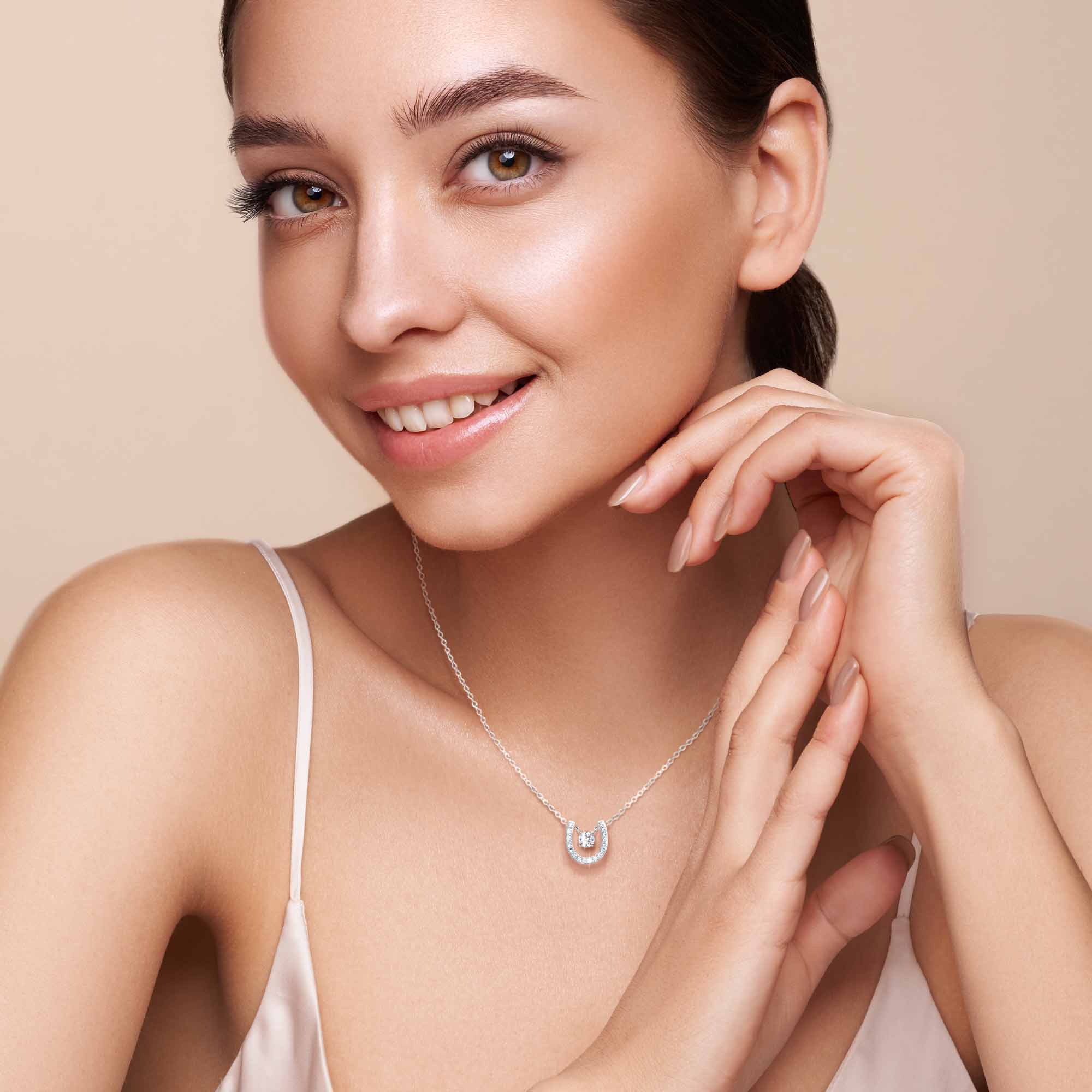 0.77ct モアサナイト ソリティア ホースシュー セット シルバー