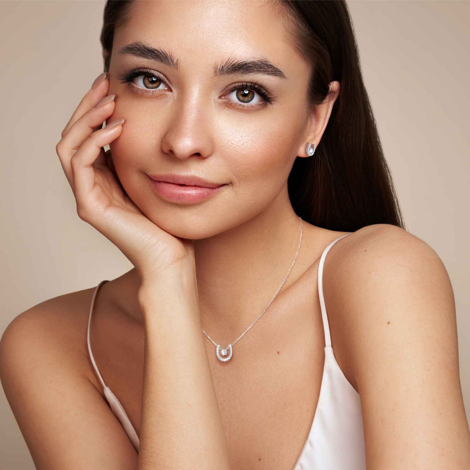 0.77ct モアサナイト ソリティア ホースシュー セット シルバー925